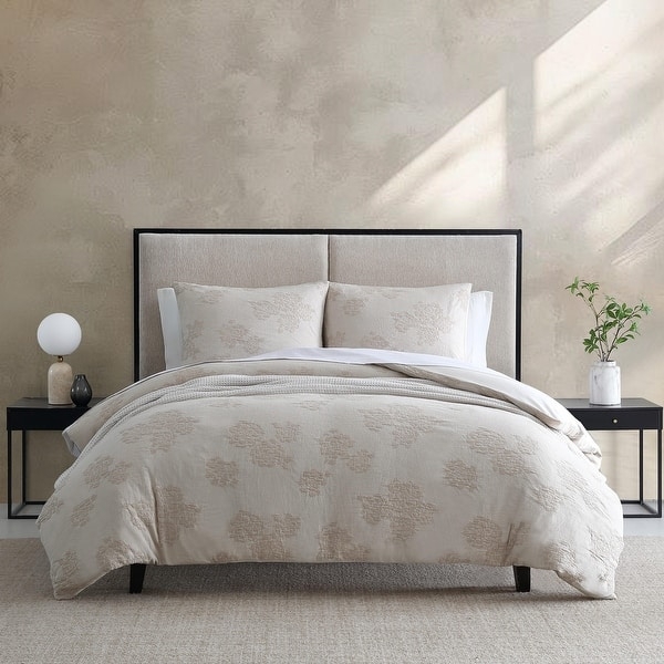 Duvet Cover Set Dimensional Roses Ruched Floral Texture Romantic