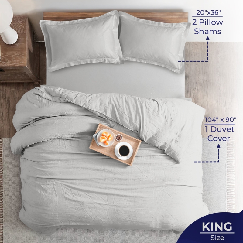 Duvet Cover Set Gray Cotton Sateen | Moody Gray Bedroom Styling Ideas