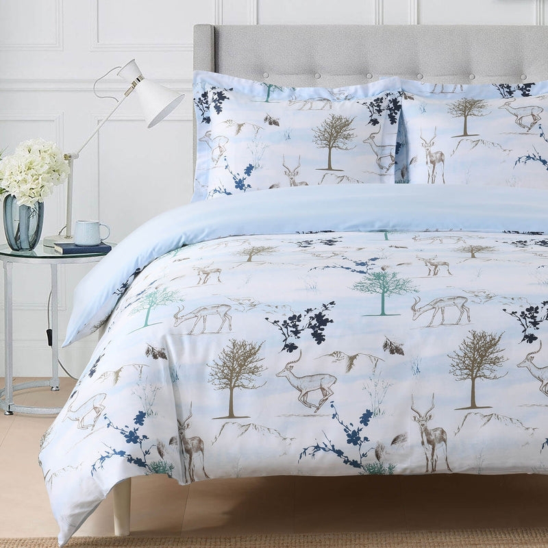Duvet Cover Set Horizontal Pleats Fawn Color Cozy Minimalist