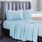 Duvet Cover Set: Ivory Solid Tone with Light Wood Headboard Decor