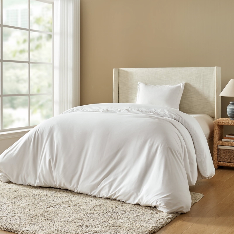 Duvet Cover Set: Layered Bedding with Linen-like Matte Finish