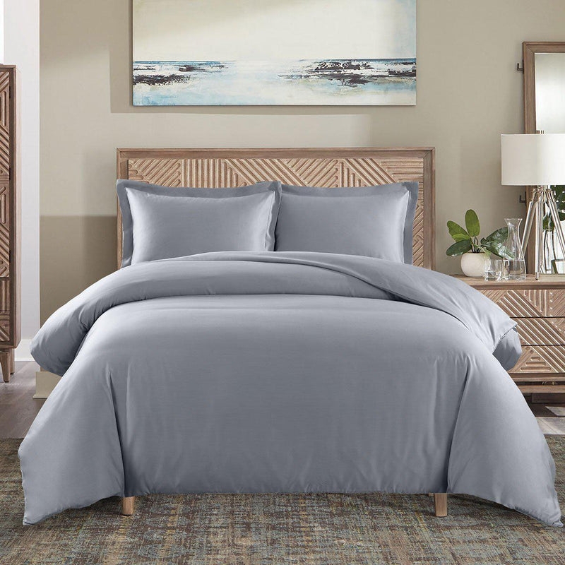 Duvet Cover Set Light Blue Serene Modern Bedroom Decor