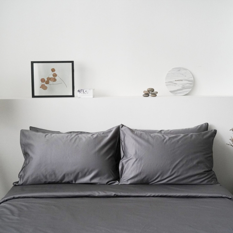 Duvet Cover Set Persian Grey Cotton Like Matte Minimalist Grey Bedding