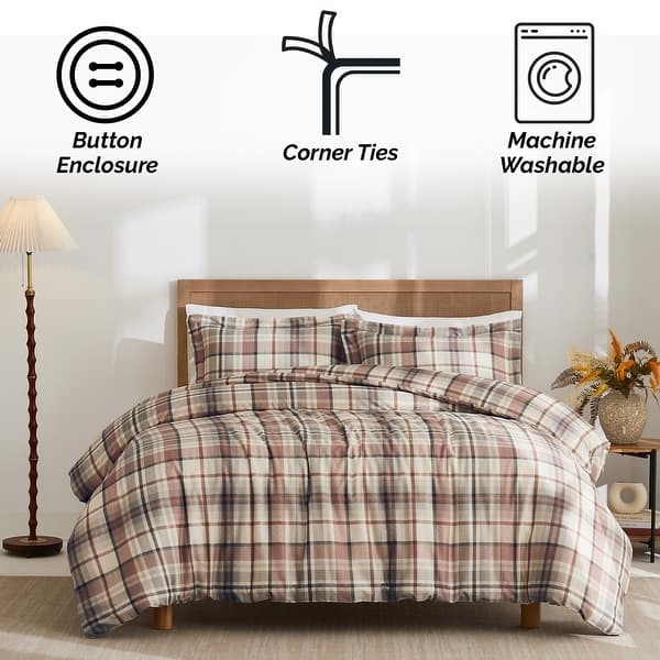 Duvet Cover Set Rust Linen Like | Warm Rust Bedding Styling Ideas