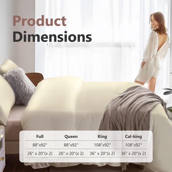 Duvet Cover Set: Silky Sheen Bedding with Button Closure Details