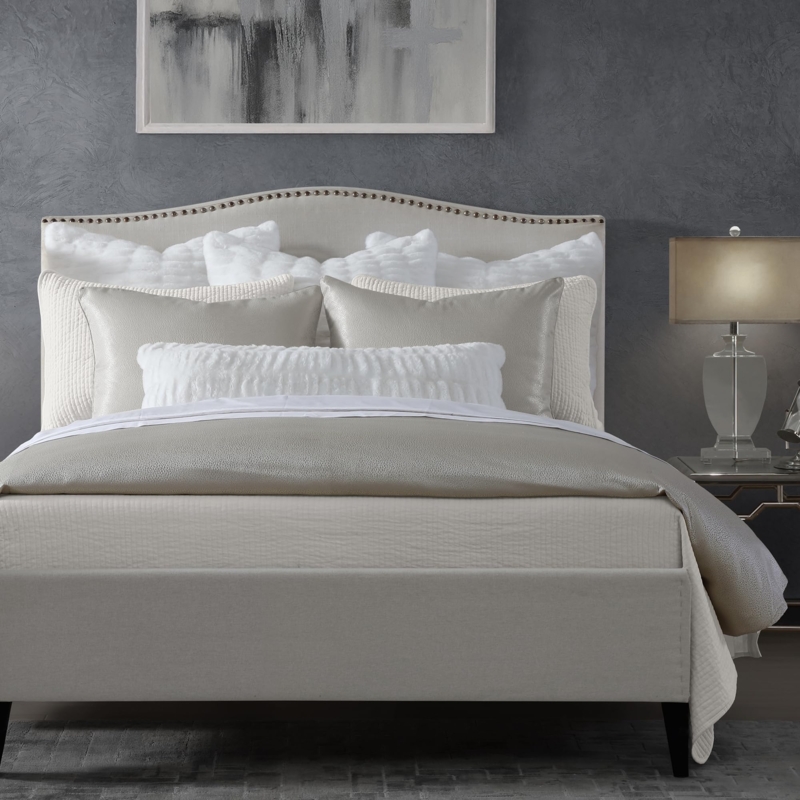 Duvet Cover Set Silver Metallic Shimmer Raised Bubble Texture