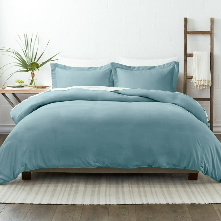 Duvet Cover Set, Solid White Microfiber, Scandi All-White Bedroom Ideas.