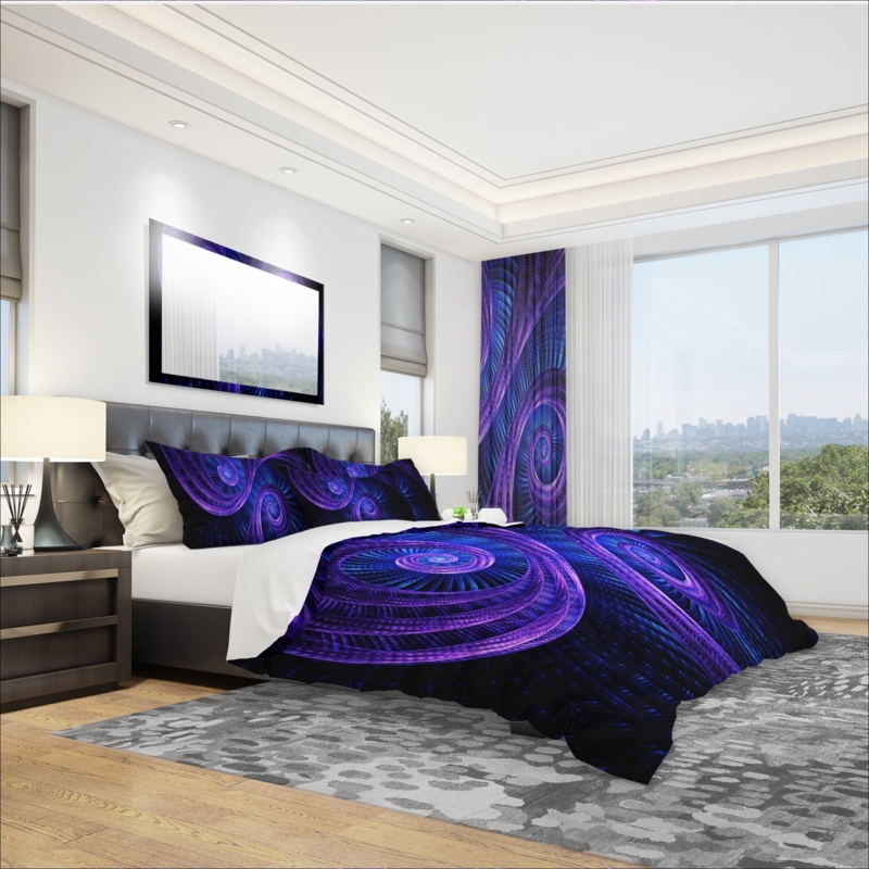 Duvet Cover Set Vibrant Abstract Fluid Art Marbled Texture Swirled Design