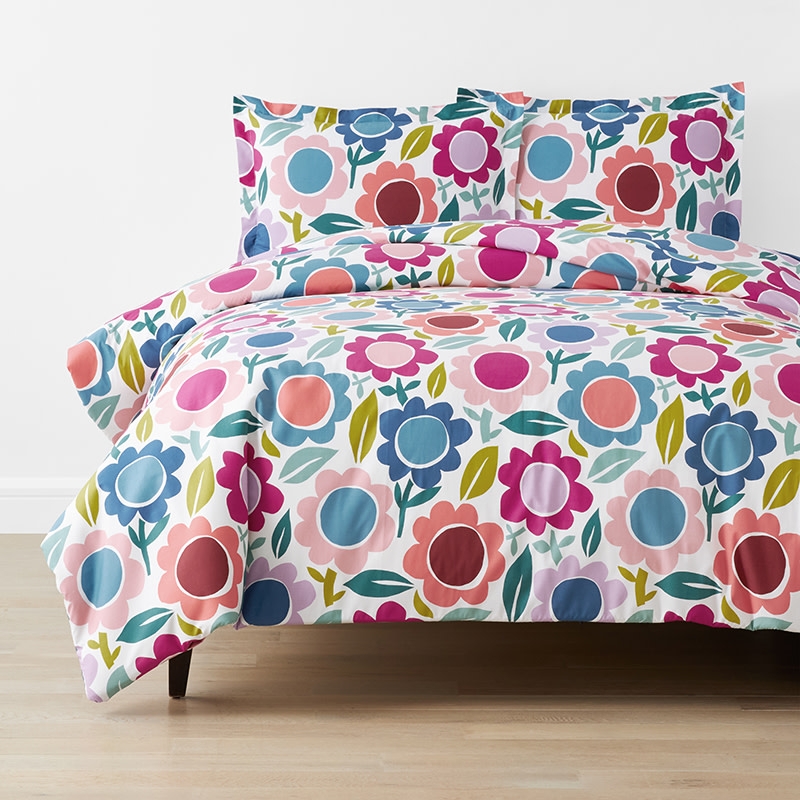 Duvet Cover Set Vibrant Multi Color Palette Bright Floral Bedding