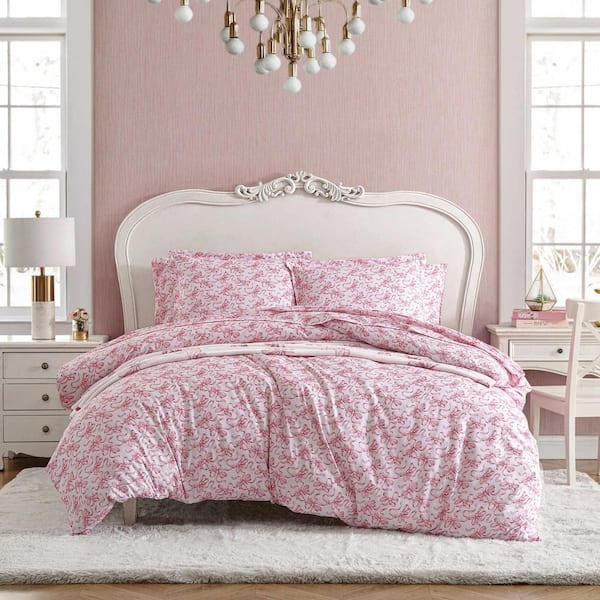 Duvet Cover Set: Whimsical Bow Pattern, Microfiber Look Fabric