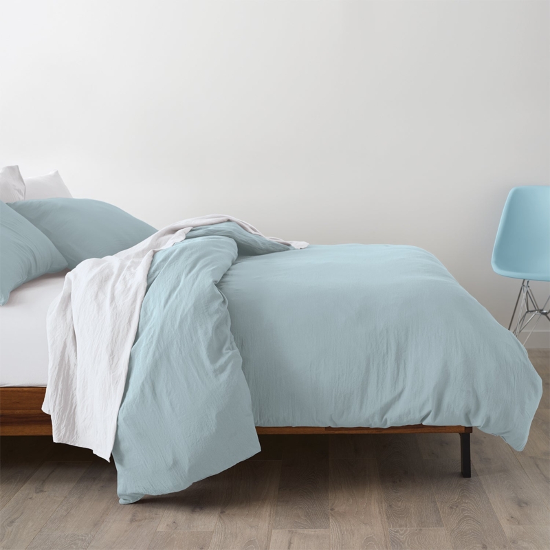 Duvet Cover Set, White Microfiber Smooth Surface, Airy Minimalist Bedding.
