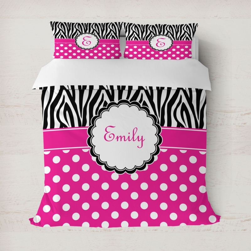 Duvet Cover Set Zebra Print Polka Dot Lime Green Eclectic Mix Bedding