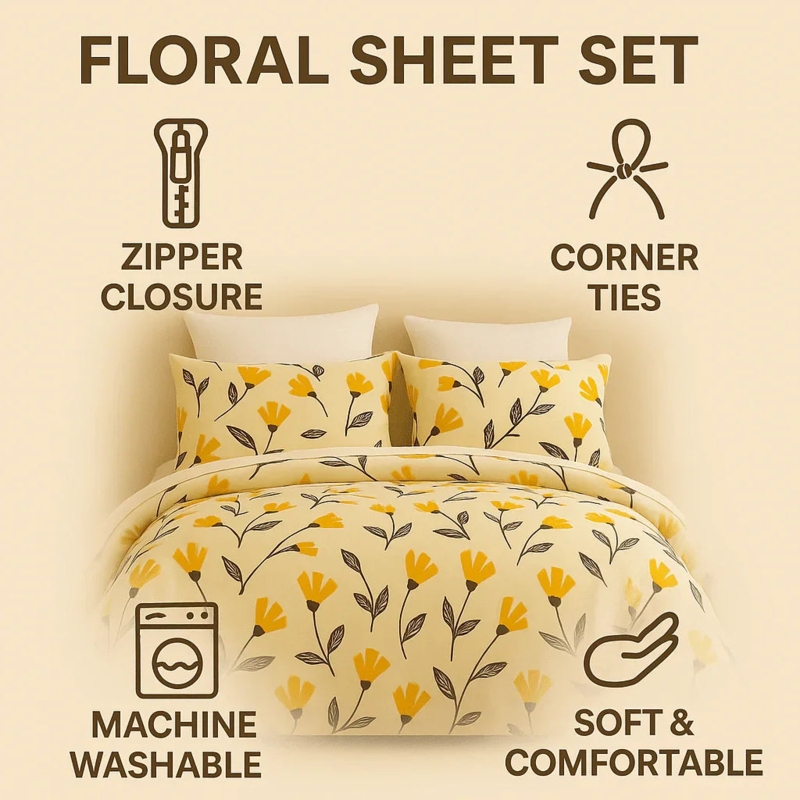Duvet Cover Set: Zipper Closure, Reversible Ivory Back - Reversible Orange Bedding
