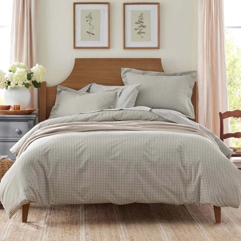 Duvet Cover White with Navy Geometric Shams Coastal Bedroom Accents