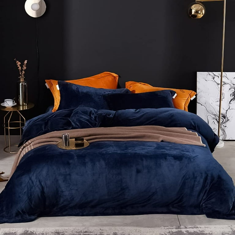 Duvet Set Crushed Velvet Shimmering Finish Glam Style