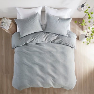 Duvet Set Grey Wavy Stitching Textured Surface Transitional