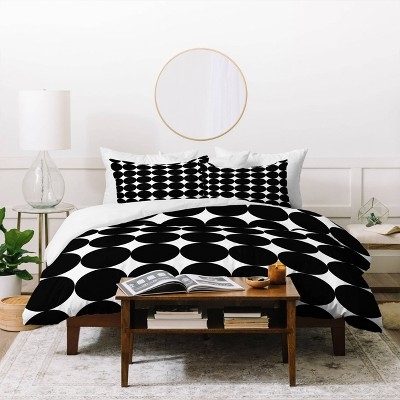 Duvet Set Mod Irregular Polka Dots Microfiber Reversible Bohemian Bedding