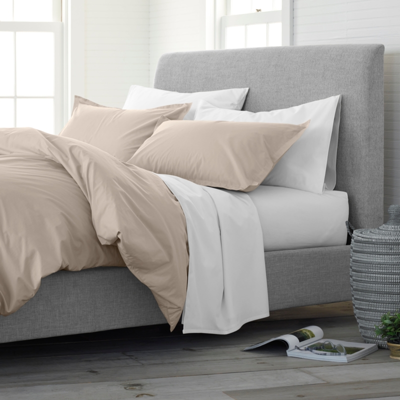 Duvet Set, Percale Weave Light Blue, Minimalist Bedroom Bedding.