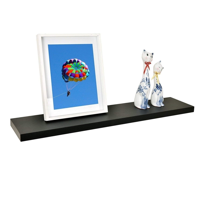 Espresso Floating Shelf with Thick Profile for Modern Wall Display