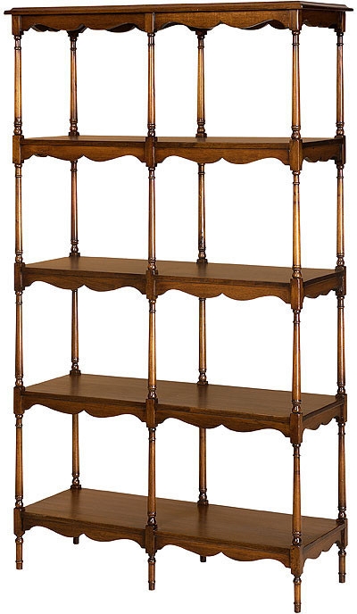 Etagere Victorian Mahogany Turned Spindles Fretwork Crown Five Tier