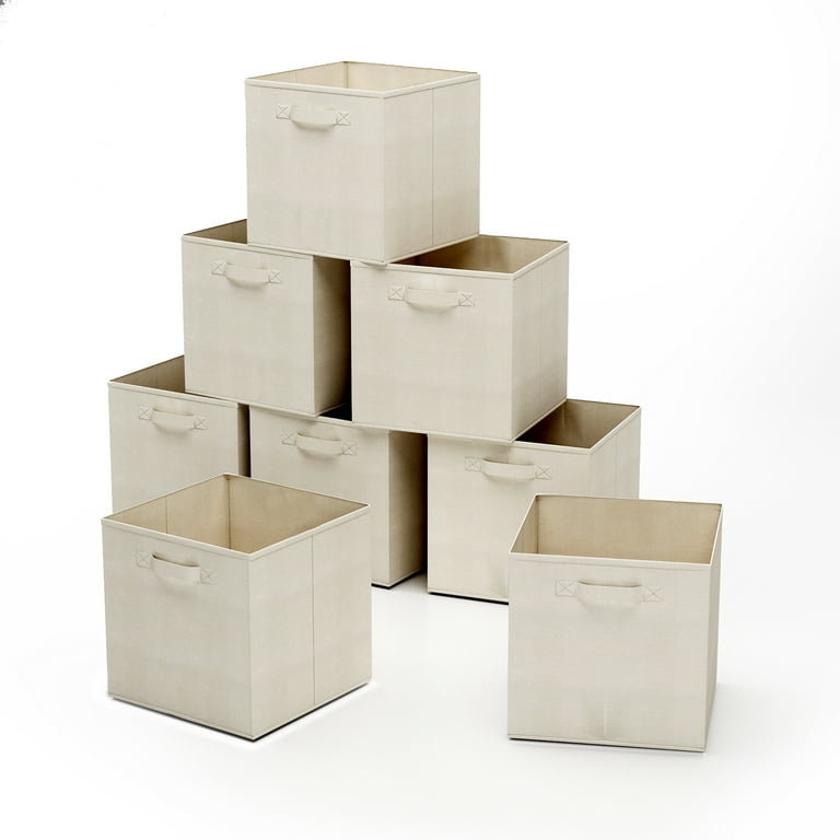 Fabric Storage Bin 8-Piece Set, Collapsible for Shelving
