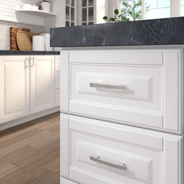 Faceted Clear T-Bar Drawer Pull: Polished Chrome Posts