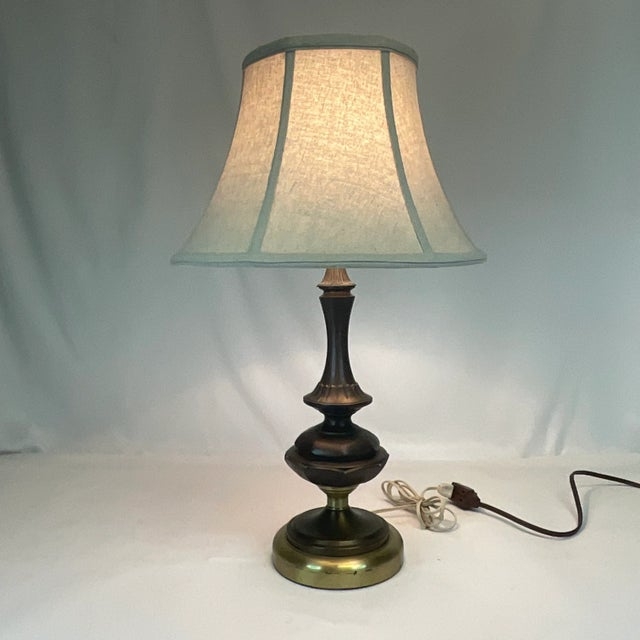 Federal Table Lamp Bronze Eagle Finial Tapered Shade Stately Decor