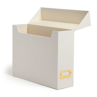 File Organizer Box with Flip Top Lid and Linen-Like Texture