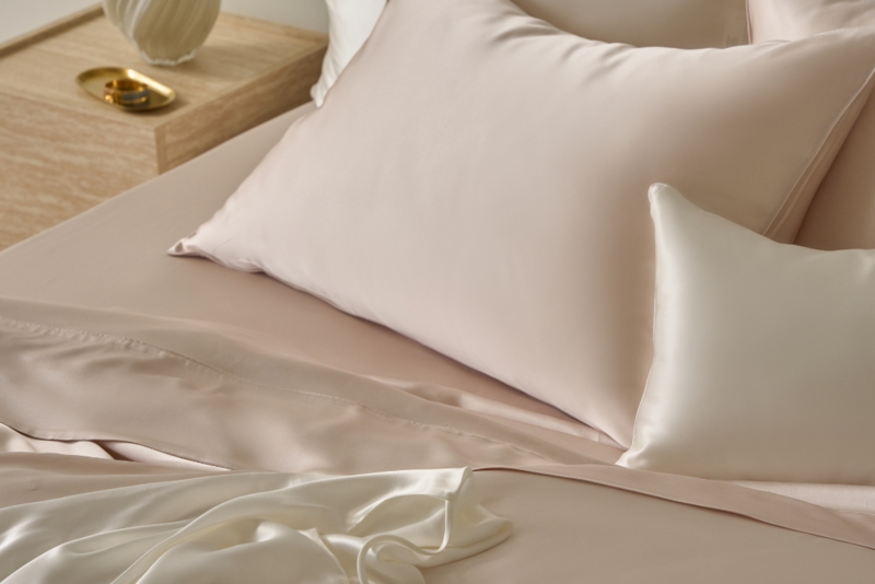 Fitted Sheet Blush Pink Silk Like Lustrous Sheen Glam