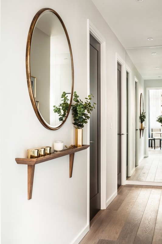 Floating Shelf, Angled Edge Slim Profile, Natural Wood Wall Ledge