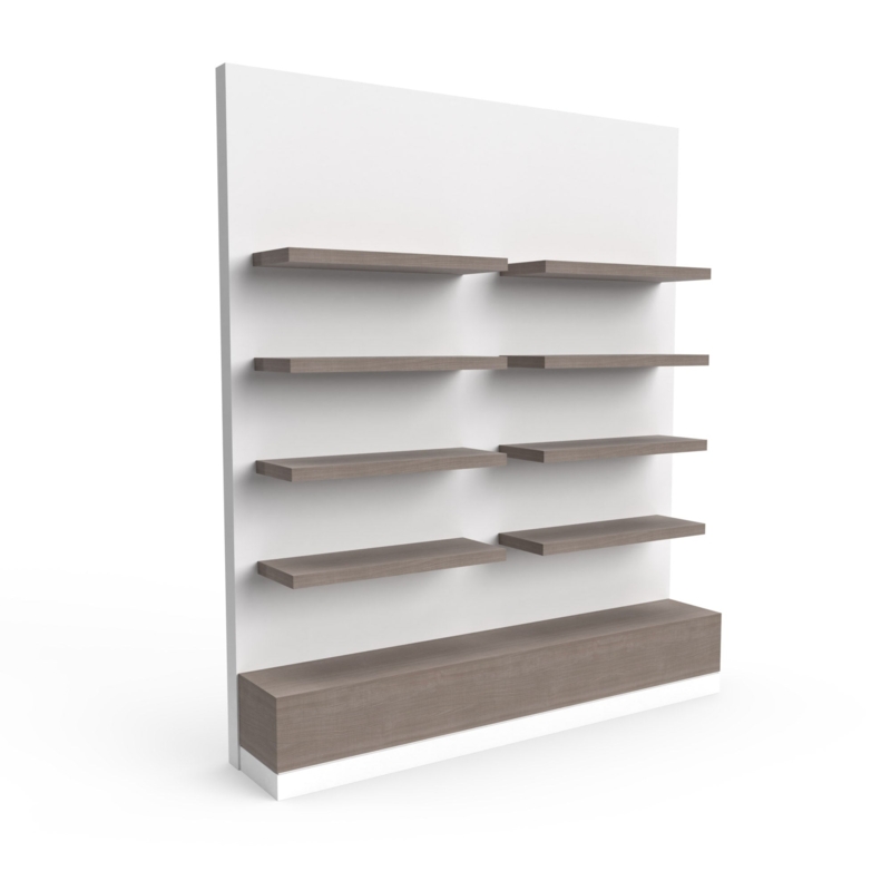 Floating Shelf, Chunky Profile Dark Espresso, Minimalist Barber Station