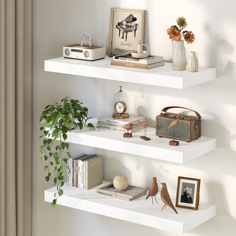Floating Shelf Chunky Profile Hidden Brackets Contemporary Display