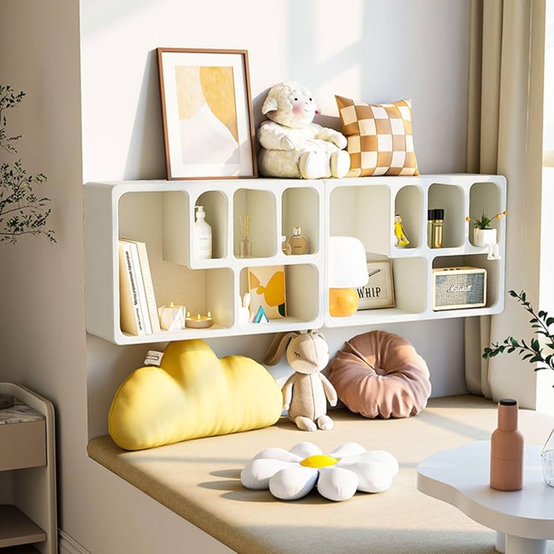 Floating Shelf Cube Shape Open Front Nordic Style Wall Organizer