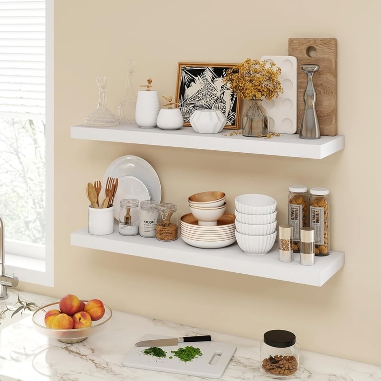 Floating Shelf Deep Shelf Depth Matte White Concealed Hardware