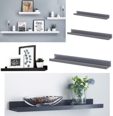 Floating Shelf Graduated Sizes Set with Natural Wood Grain Finish