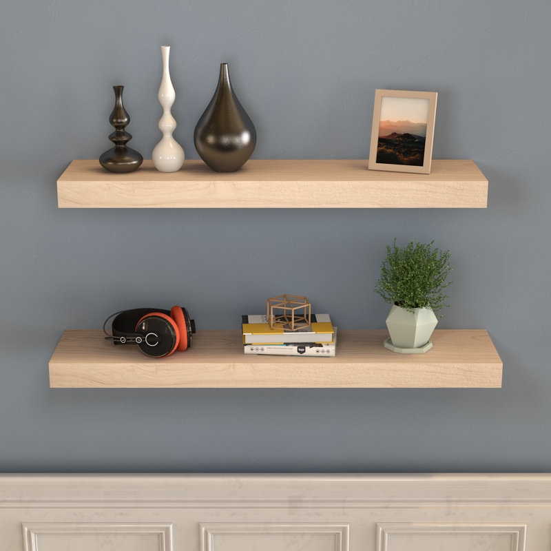 Floating Shelf Heavy Wood Grain Slab Rustic Farmhouse Wall Decor