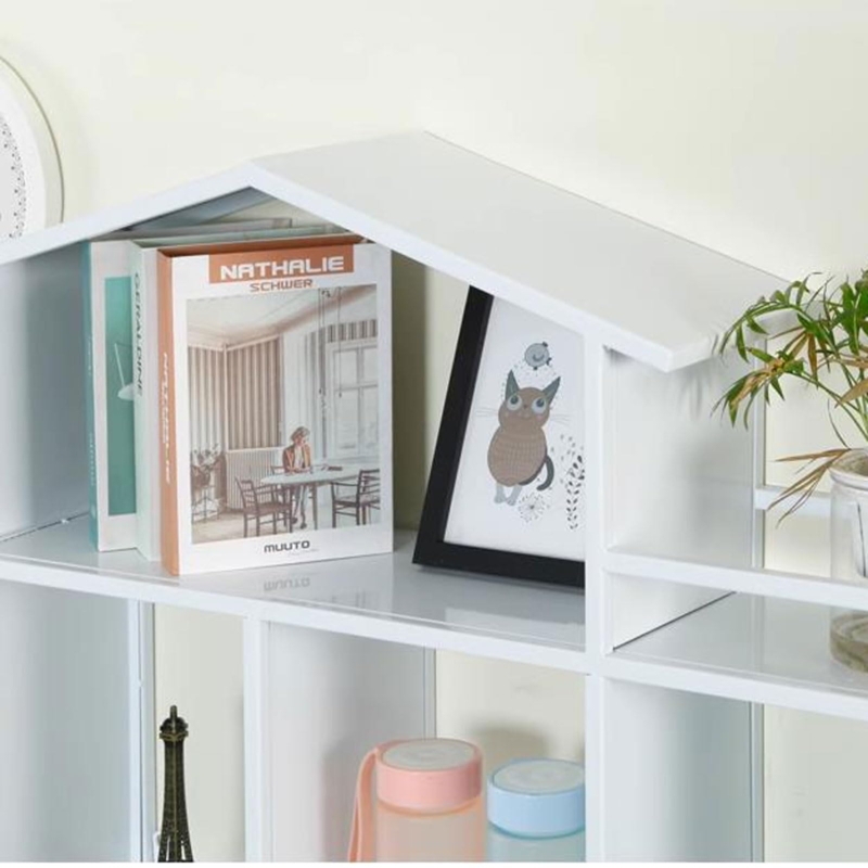 Floating Shelf: House Shaped Black Wire Frame for Nursery Wall Storage