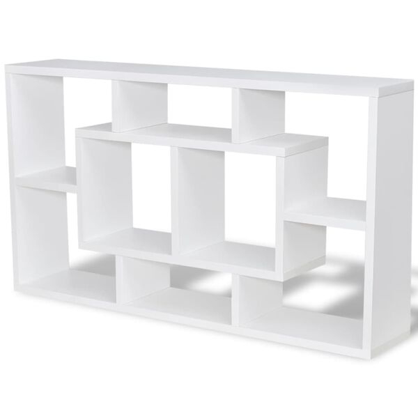 Floating Shelf Interlocking Geometric Design Eight Compartments Cubby