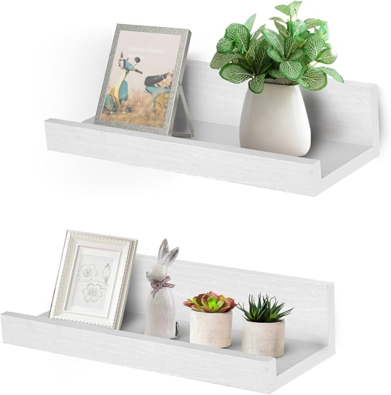Floating Shelf Picture Ledge Front Lip Slim Profile Scandinavian Decor