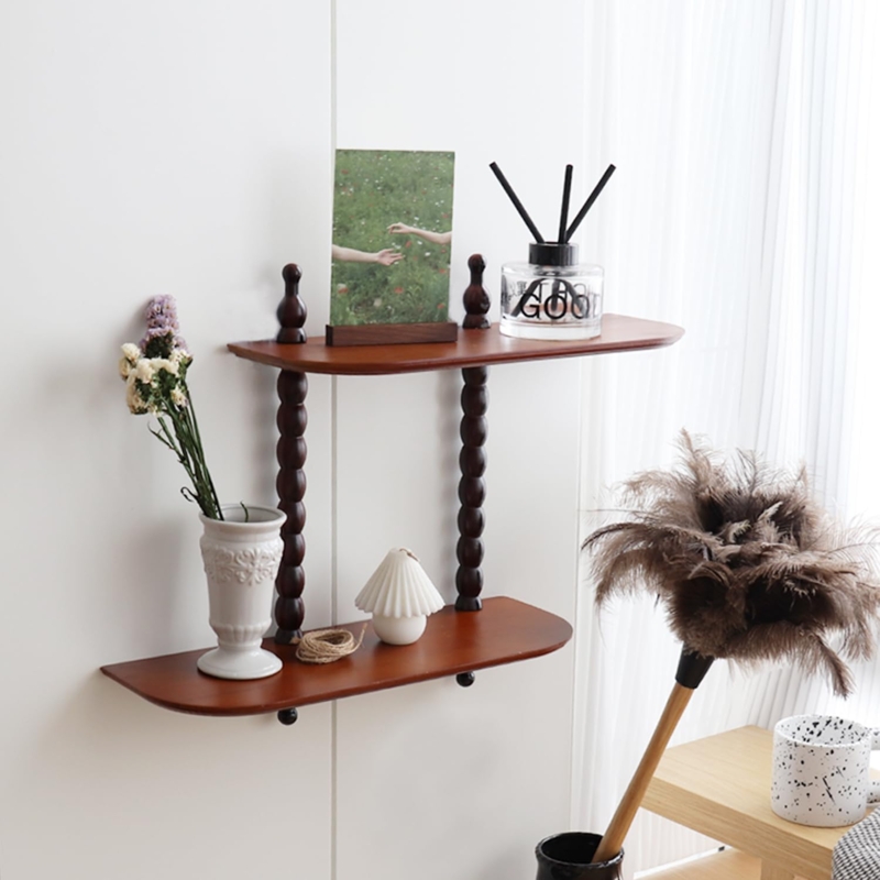 Floating Shelf Roman Column Corbels Distressed Finish Two Tier