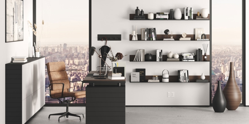 Floating Shelf Scandinavian White Pegboard Office Organization Layout