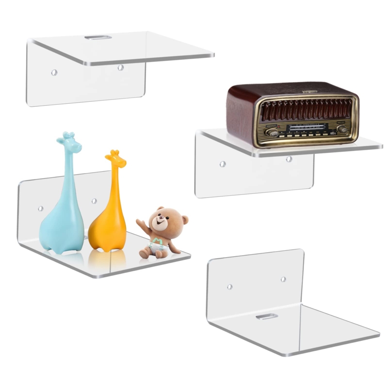 Floating Shelf: Transparent Acrylic Compact Ledge for Collectibles