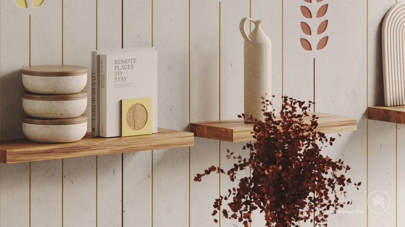 Floating Shelf Ultra Thin Profile Integrated Bookends Matte Black