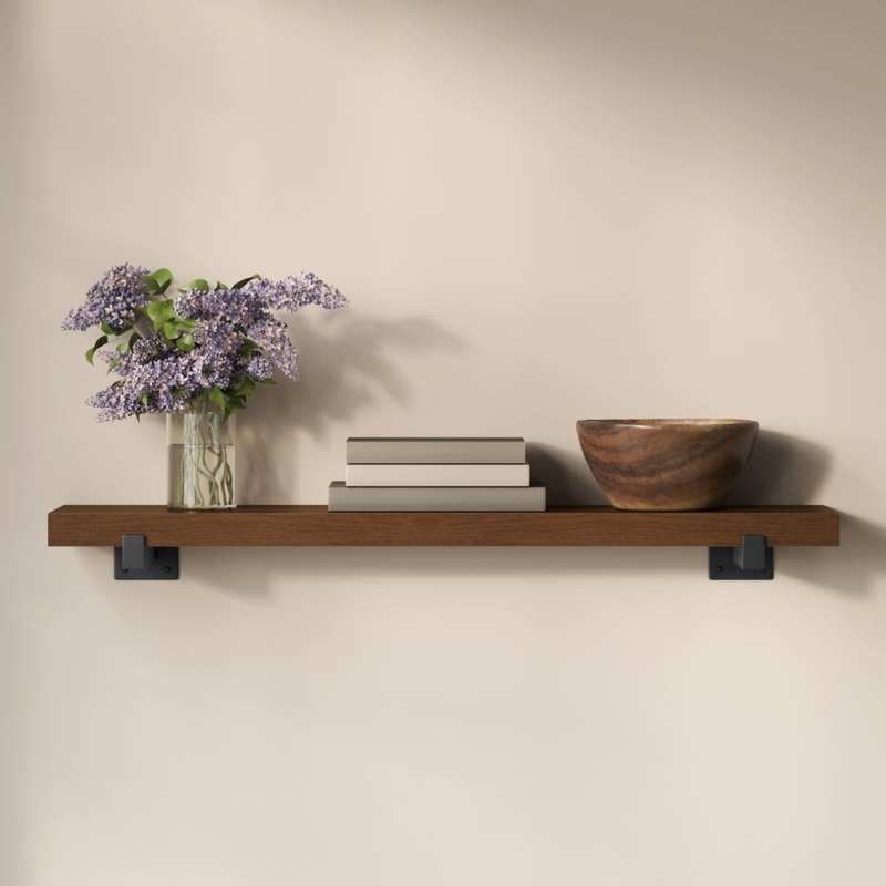 Floating Shelves Bracketless Installation Medium Wood Toned Minimalist