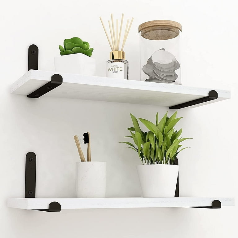 Floating Shelves Monochromatic Black and White Set Matte Finish