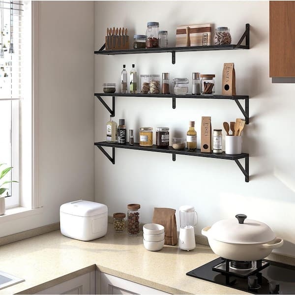 Floating Shelves Tiered Arrangement Rectangular Profile Low Profile Set