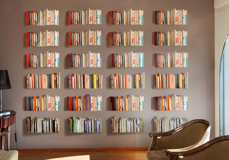 Floating Shelves, Ultra Thin Metal White, Invisible Effect Minimalist