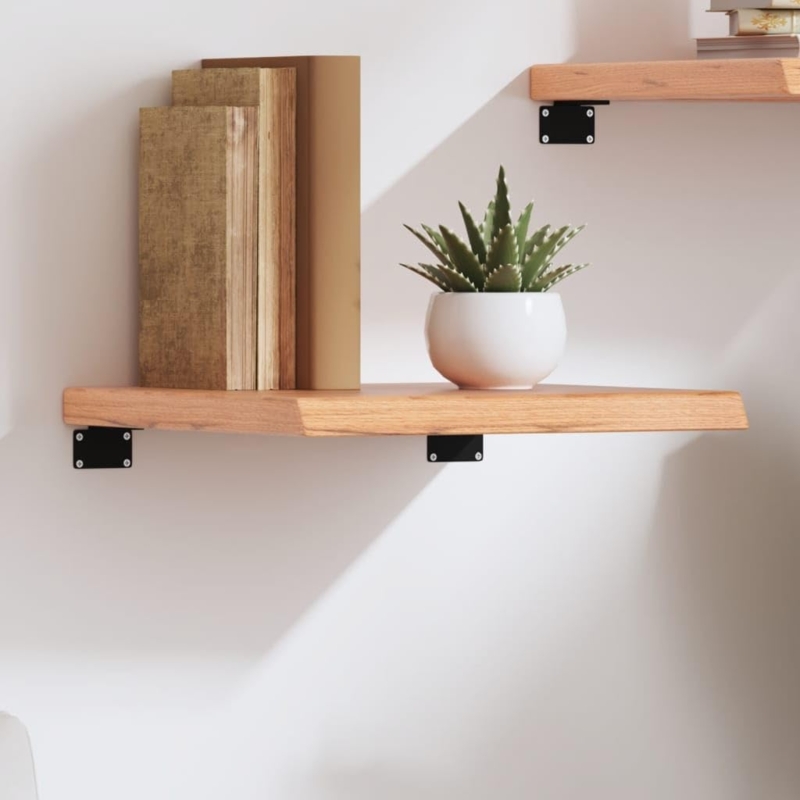 Floating Wall Shelf Wood Rounded Corners Scandi Style