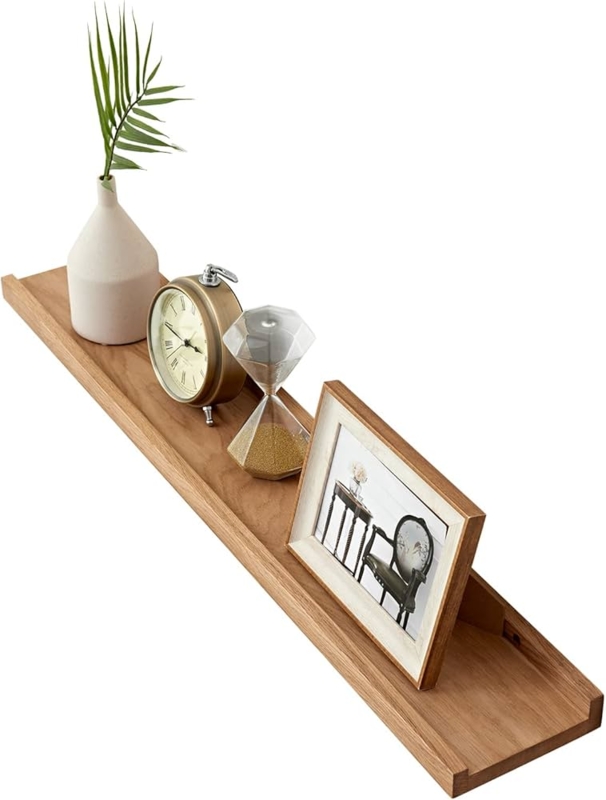 Floating Wood Picture Ledge Extra Long Minimalist Shelf