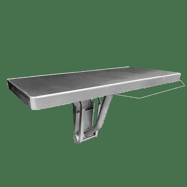 Folding Shower Seat, Wall-Mounted, Stainless Steel, White.